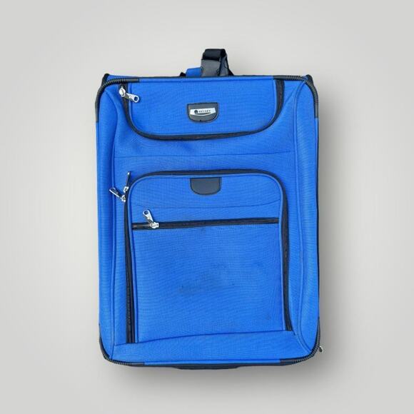 Delsey Softside Expandable Checked Medium 25 Inch Blue - Picture 1 of 6